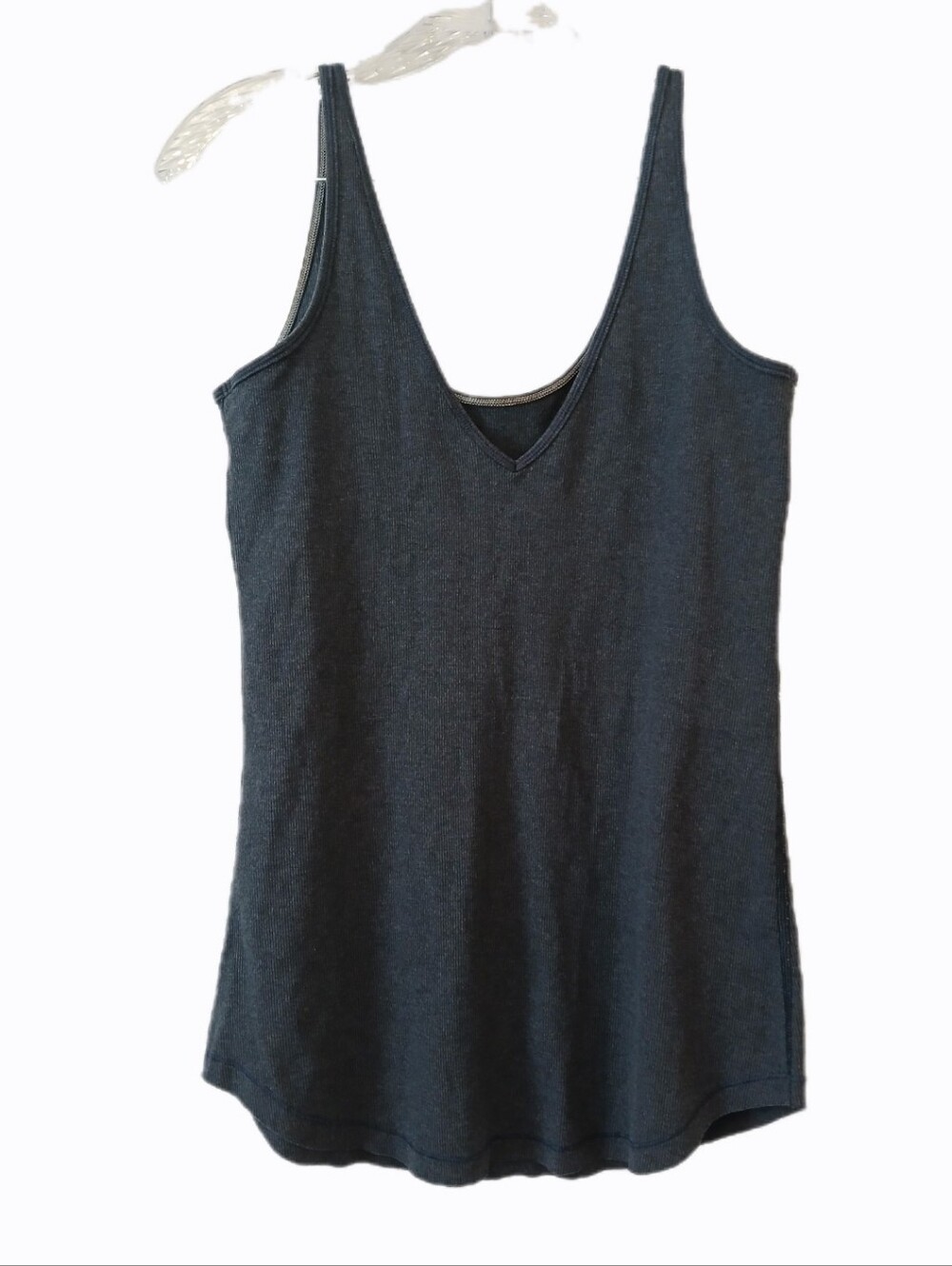 Lululemon Size 8 Modal V-Neck Fitted Navy Blue Tank Top